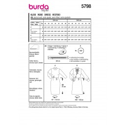 Patron Burda 5798 - Robe cintrée à col fantaisie