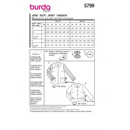 Patron Burda 5799 - Veste décontractée à pressions