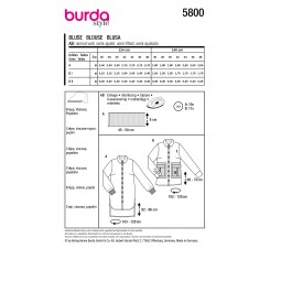 Patron Burda 5800 - Chemise et robe chemise à poches plaquées