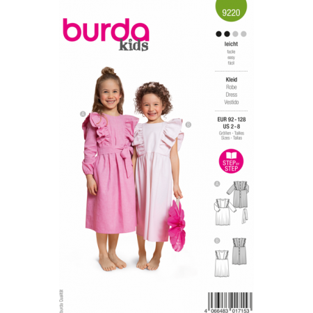 Patron Burda 9220 - Robes à double volants