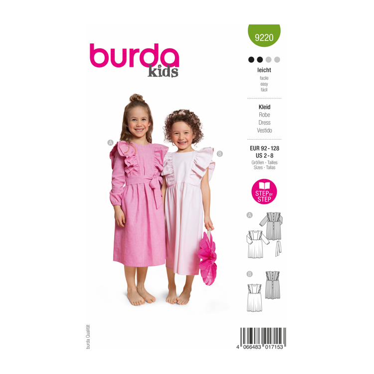 Patron Burda 9220 - Robes à double volants