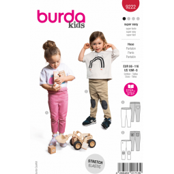 Patron Burda 9222 - Legging à personnaliser, poche cœur, renfort et poches dos