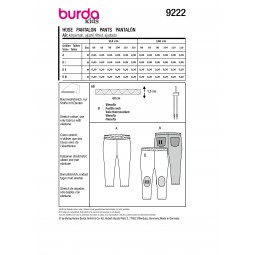 Patron Burda 9222 - Legging à personnaliser, poche cœur, renfort et poches dos