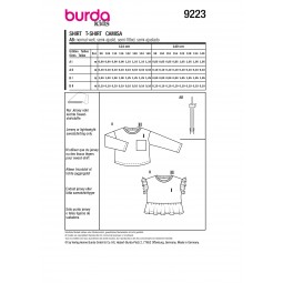 Burda 9223 - T-shirt épaules tombantes et volants