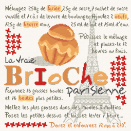 Fiche de broderie Lilipoints : Brioche parisienne