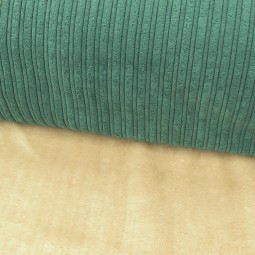 Tissu velours irrégulier doublé fourrure - Vert émeraude