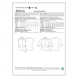 Patron Butterick 60264 - Chemise