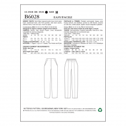 Patron Butterick 6028 - Pantalon