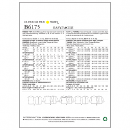 Patron Butterick 6175 - Haut semi ajusté