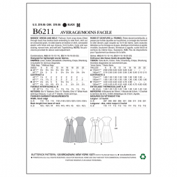 Patron Butterick 3211 - Robe devant portefeuille rétro années 50