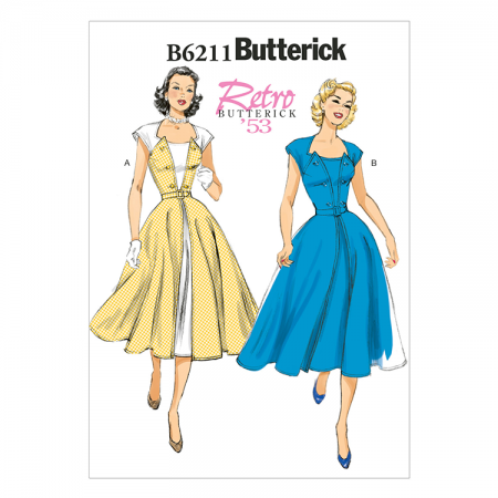 Patron Butterick 3211 - Robe devant portefeuille rétro années 50