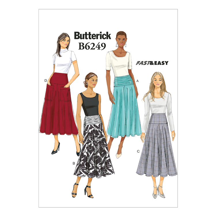 Patron Butterick 6249 - Jupe mi-longue