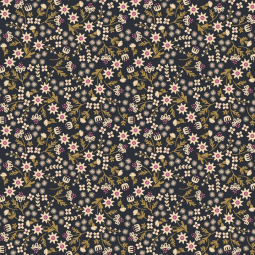 Tissu Ruby Star Society - Favorite flowers - Inflorescence soft black