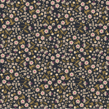 Tissu Ruby Star Society - Favorite flowers - Inflorescence soft black