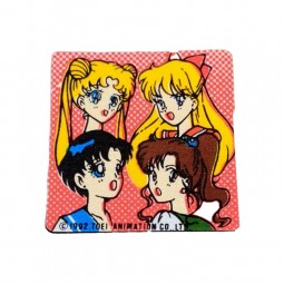 Écusson thermocollant Sailor Moon - 4 personnages fond rouge