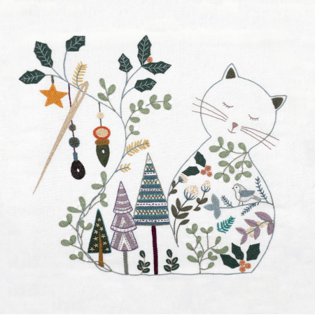 Kit de broderie - Le chat en hiver