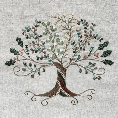 Kit de broderie - L'arbre des saisons - hiver