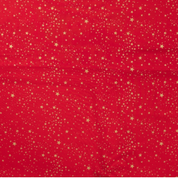 Tissu coton - Foil small stars red