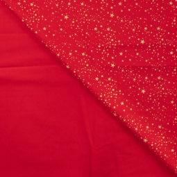 Tissu coton - Foil small stars red