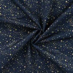 Tissu coton - Foil small stars navy