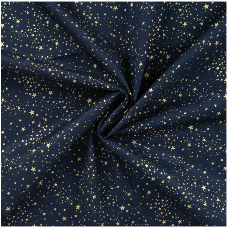 Tissu coton - Foil small stars navy