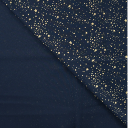 Tissu coton - Foil small stars navy