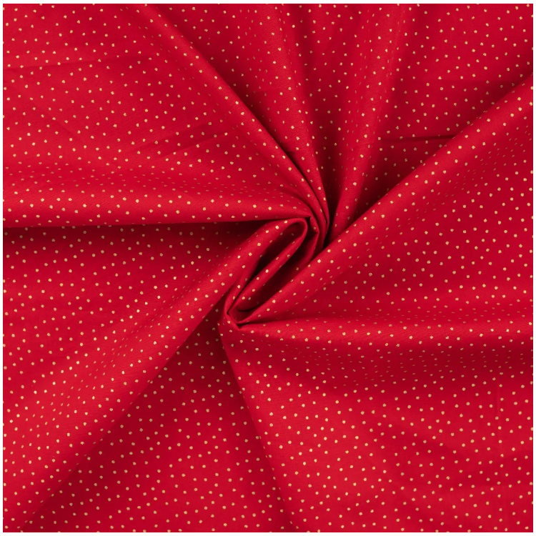 Tissu coton - Foil dots red