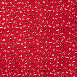 Tissu coton - Foil ornaments red