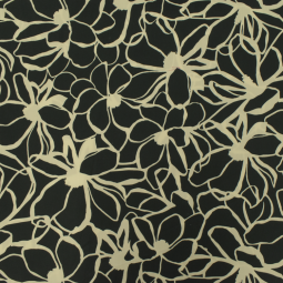 Tissu coton satin - Nerida Hansen - Magnolia noir écru