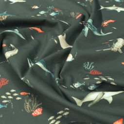 Tissu popeline ocean animals