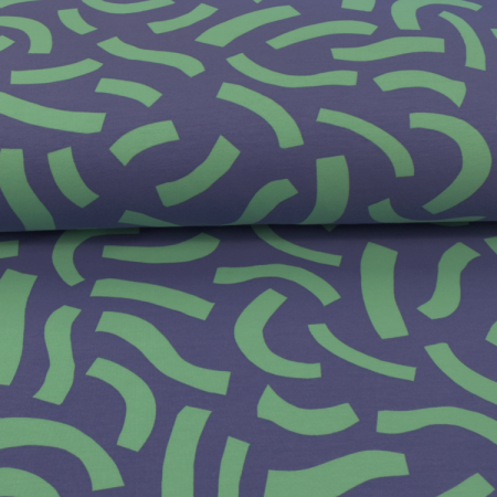 Tissu jersey bio - Nerida Hansen - Playful violet menthe