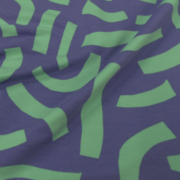 Tissu jersey bio - Nerida Hansen - Playful violet menthe