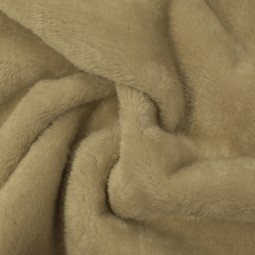 Tissu velours irrégulier doublé fourrure - Jaune moutarde