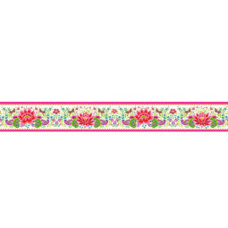 Tissu Odile Bailloeul - Bordure velours Pushkar blanc