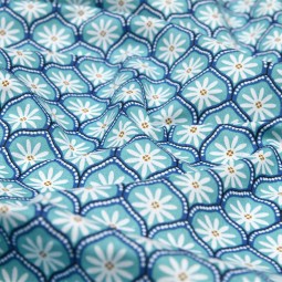 Tissu coton - Zea turquoise