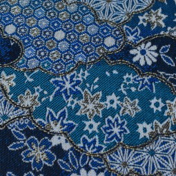 Tissu jacquard - Nuage bleu