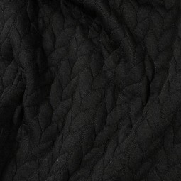 Tissu jersey sweat - Point jersey noir