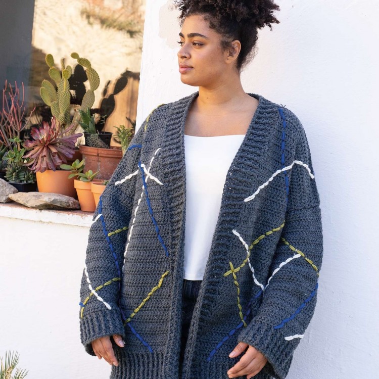 Kit de crochet - Gilet brodé - Super merino