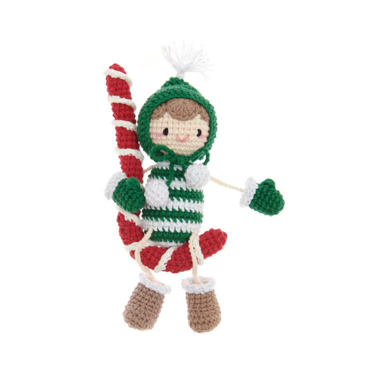 Kit de crochet - CAL Noël 2024 - Dancing Santa helper candy cane