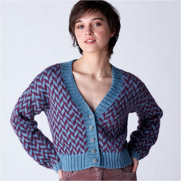 Kit de tricot - Cardigan jacquard - Valloire