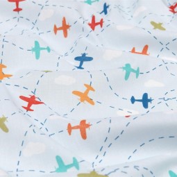 Tissu coton - Looping ciel