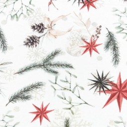 Tissu d'ameublement - Snow rouge lurex