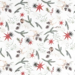 Tissu d'ameublement - Snow rouge lurex