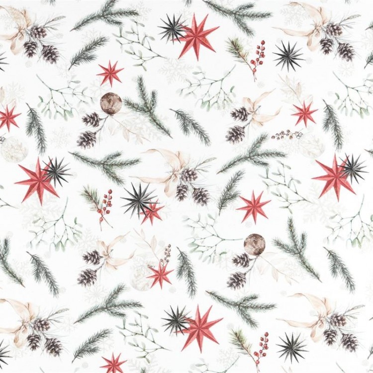 Tissu d'ameublement - Snow rouge lurex