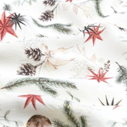 Tissu d'ameublement - Snow rouge lurex