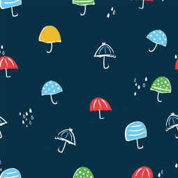 Tissu imperméable - Parapluies bleu marine