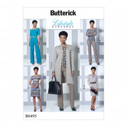 Patron Butterick 6495 - Haut robe combinaison veste et pantalon