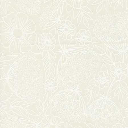 Tissu fantaisie - Field of flowers - Queen Annes Lace Porcelain White