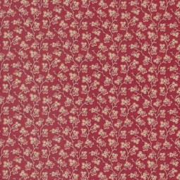 Tissu fantaisie - Rouennerie Trois - Fleurs rouges