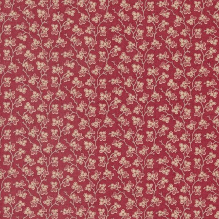 Tissu fantaisie - Rouennerie Trois - Fleurs rouges